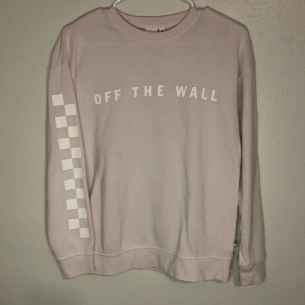 Vans sweatshirt light purple pink color size XS logo print on chest and arms - Picture 1 of 5